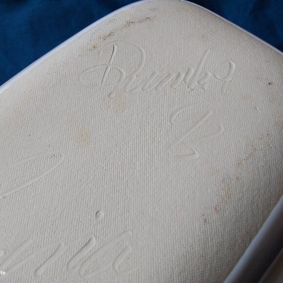 Studio pottery oblong serving dish with handles blue and pink flowers vtg 1993 - Picture 6 of 13